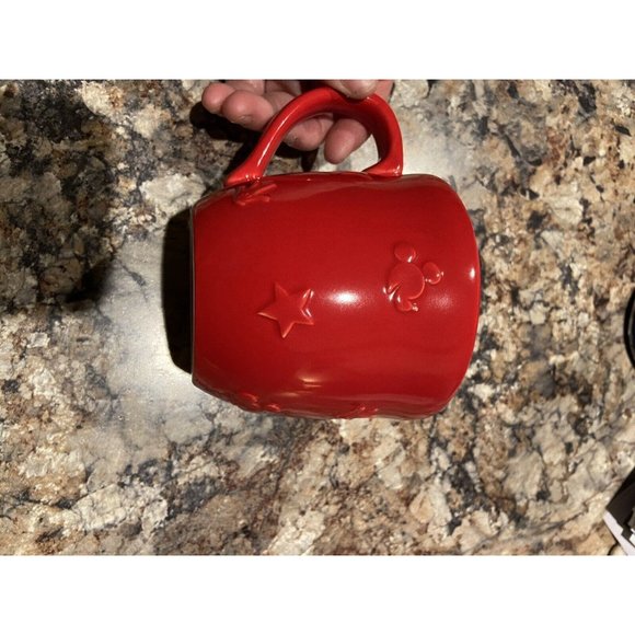 Mickey and Minnie Red Coffee Mug Raised Pattern Hallmark Collection Disney - Picture 8 of 13